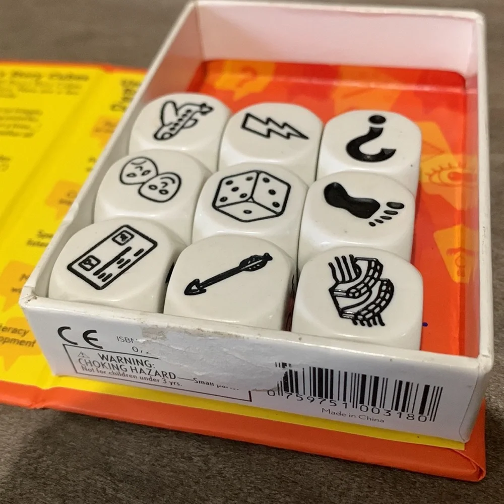 story cubes and LCR -2 learning games for pre-k to early elementary aged kids